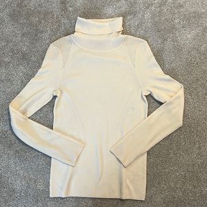 Athleta Turtleneck Cream Sweater Top Small